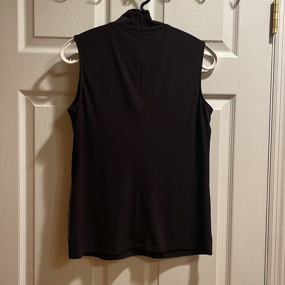 Calvin Klein large sleeves with leather like & suede design blouse - Picture 2 of 2